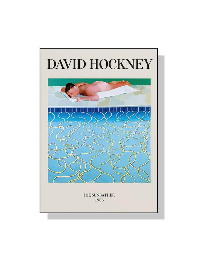 David Hockney Artwork Exhibition Poster Canvas Painting Abstract Pool Deckchairs Wall Art For Living Room Home Decoration 70x100cm No Fram