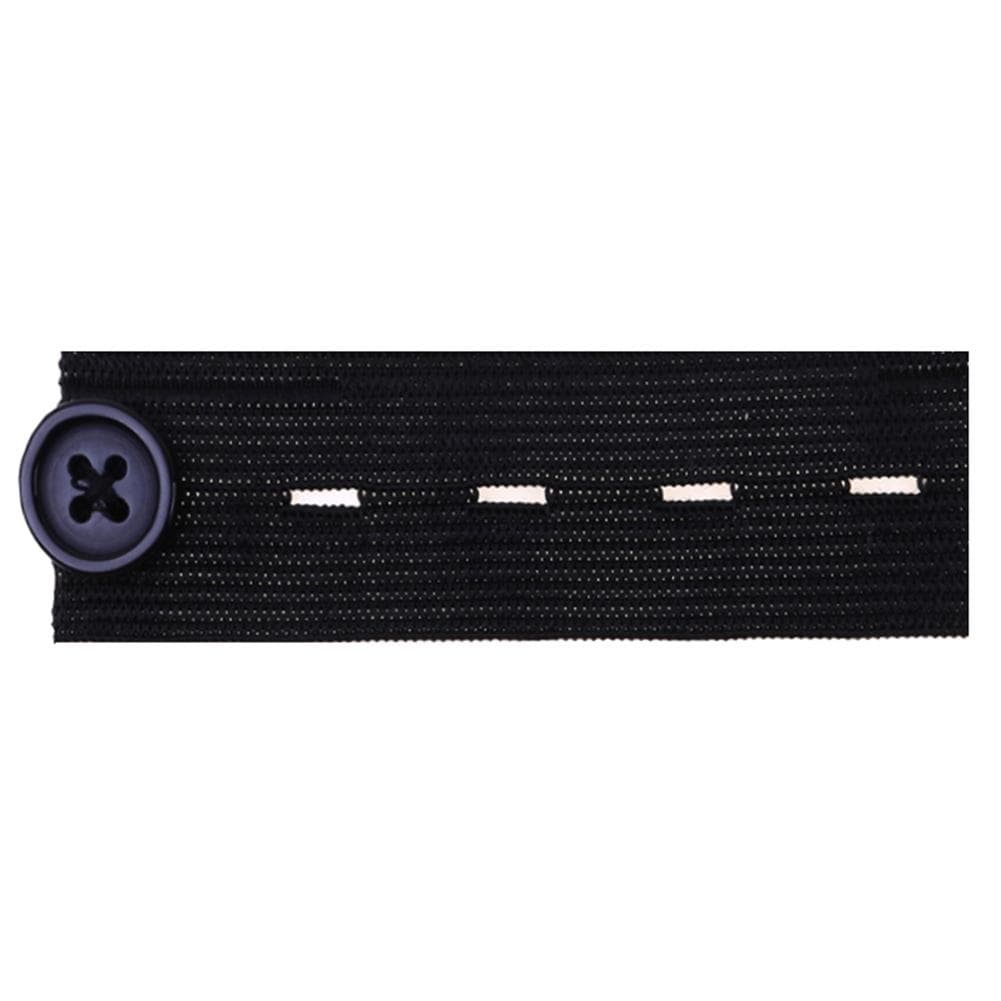 Multicolor Adjustable Elastic Pants Button Extenders Waistband Extension Black Black