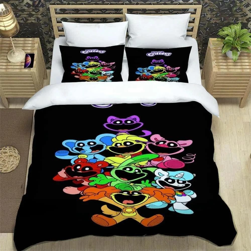 3D Cartoon S-smiling critters Bedding Sets exquisite bed supplies set duvet cover comforter set bedding set luxury birthday gift US King(264x228cm)
