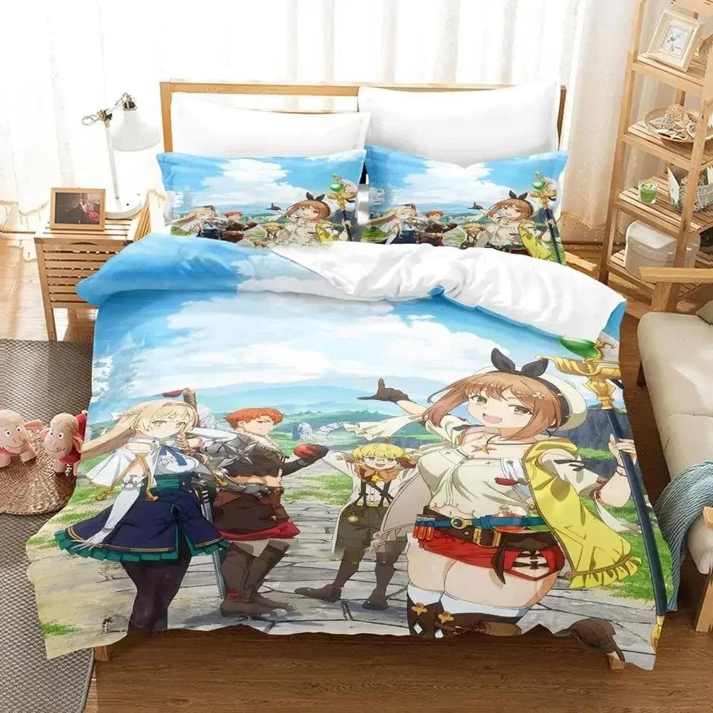 Atelier Ryza Ever Darkness & the Secret Hide out Bedding Set Boys Girls Twin Queen Size Duvet Cover Pillowcase Bed Kids Adult 135X200cm-2pcs