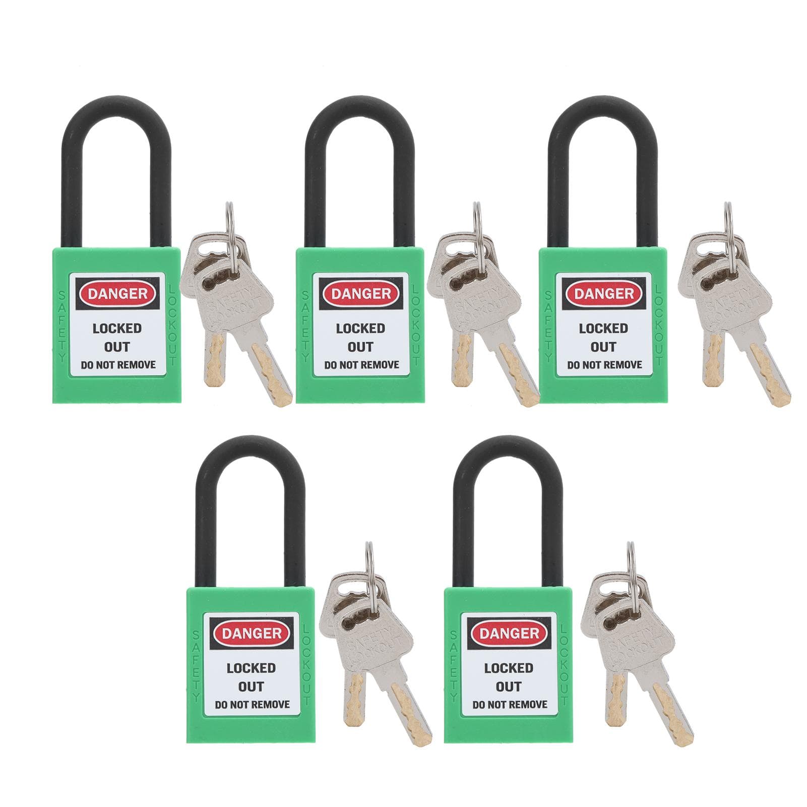 5Set 38mm/1.5in Safety Lockout Engineering Insulation Skid Resistance for Factories Construction green
