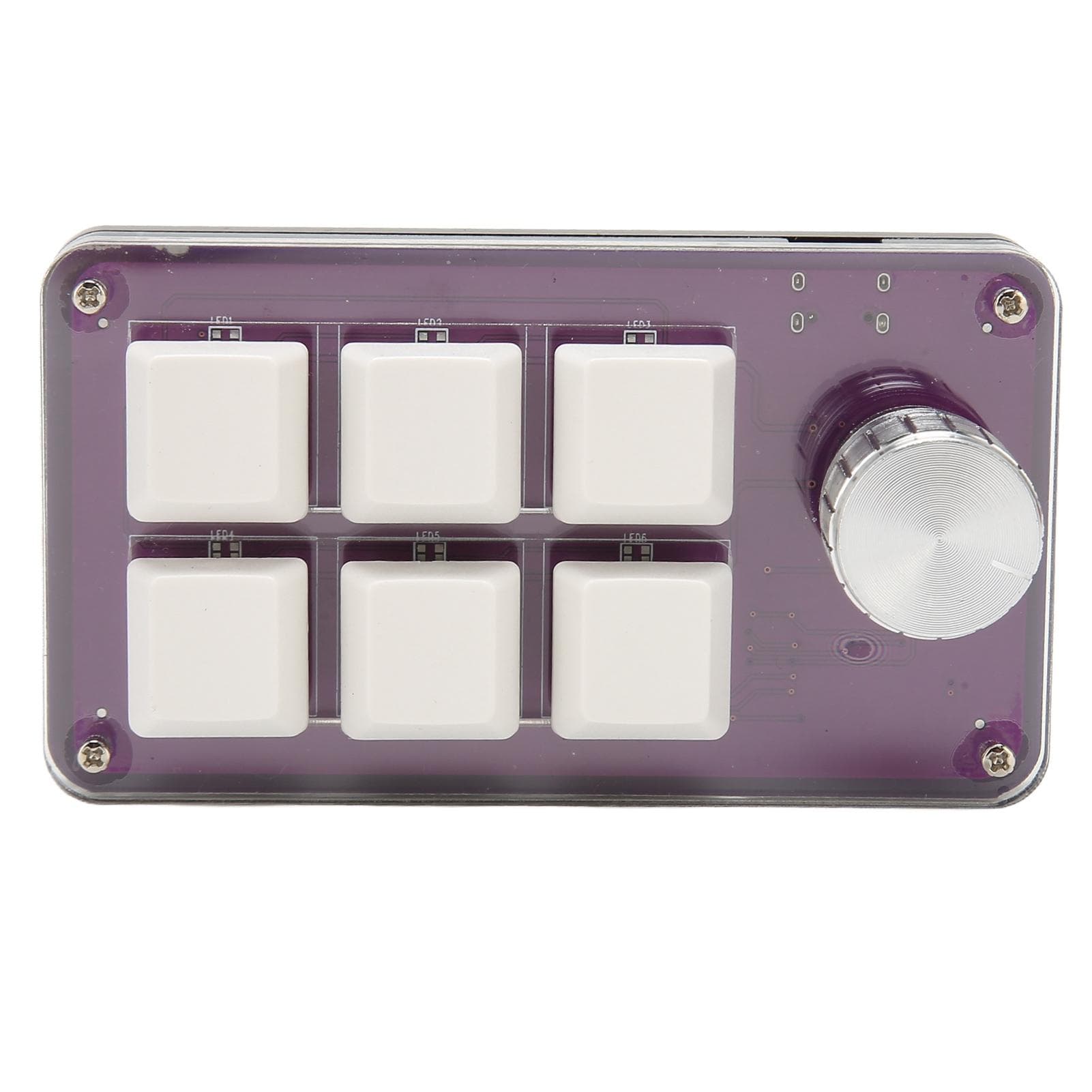 Programmable Keypad Type C 6 Keys 1 Knob Blue Switch Mechanical Memory Function Mini Keypad for