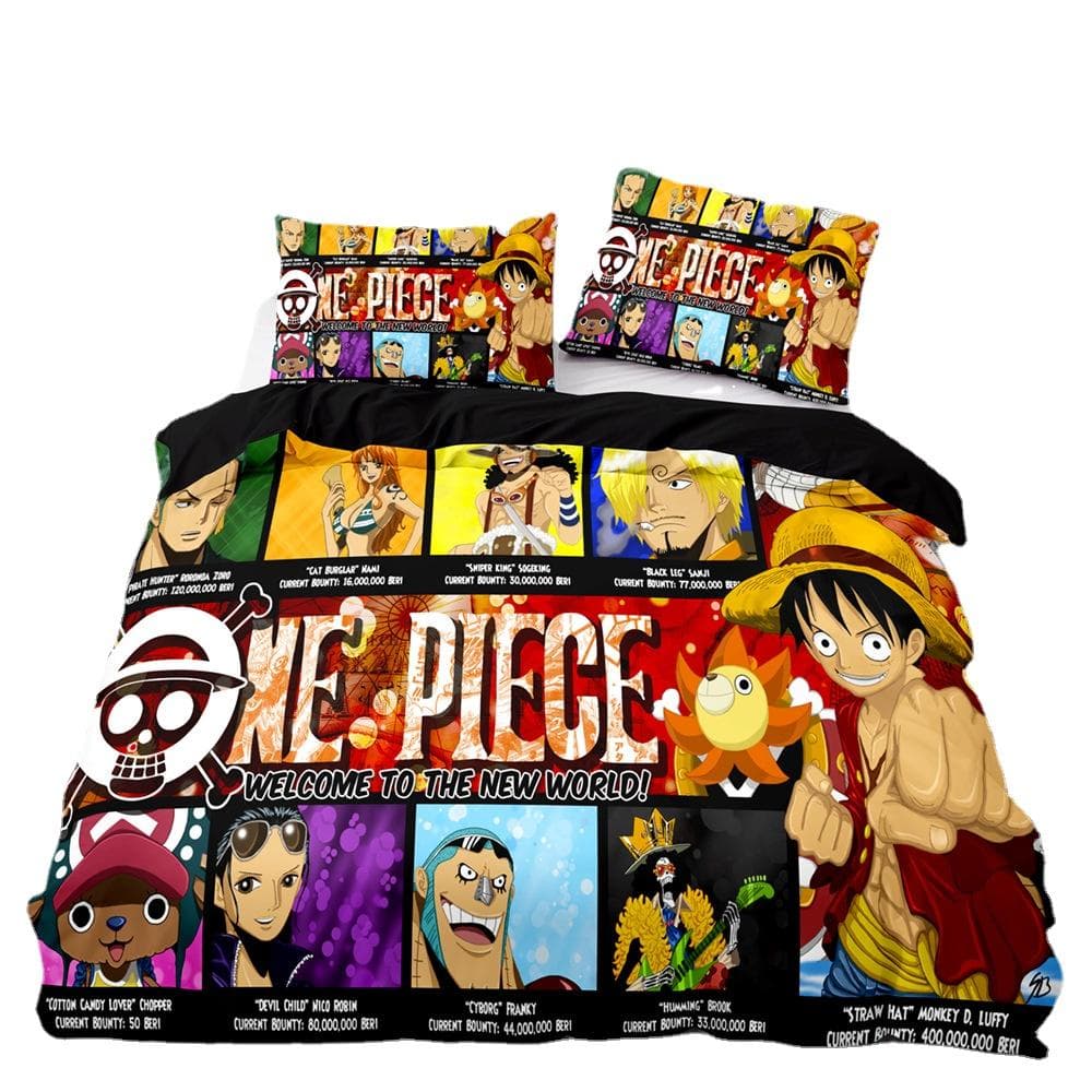 ONE PIECES Bedding Set Monkey D.Luffy Duvet Cover 3D Printing Quilt Cover Pillowcase Kids Boys Teenagers Gift 135x200cm-2pcs