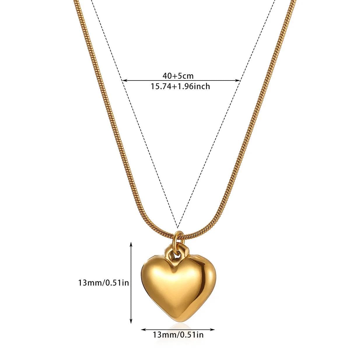 18K Gold Plated Peach Heart Choker Necklace - Heart-shaped Pendant Women's Jewelry in Japanese and Korean Fashion Style