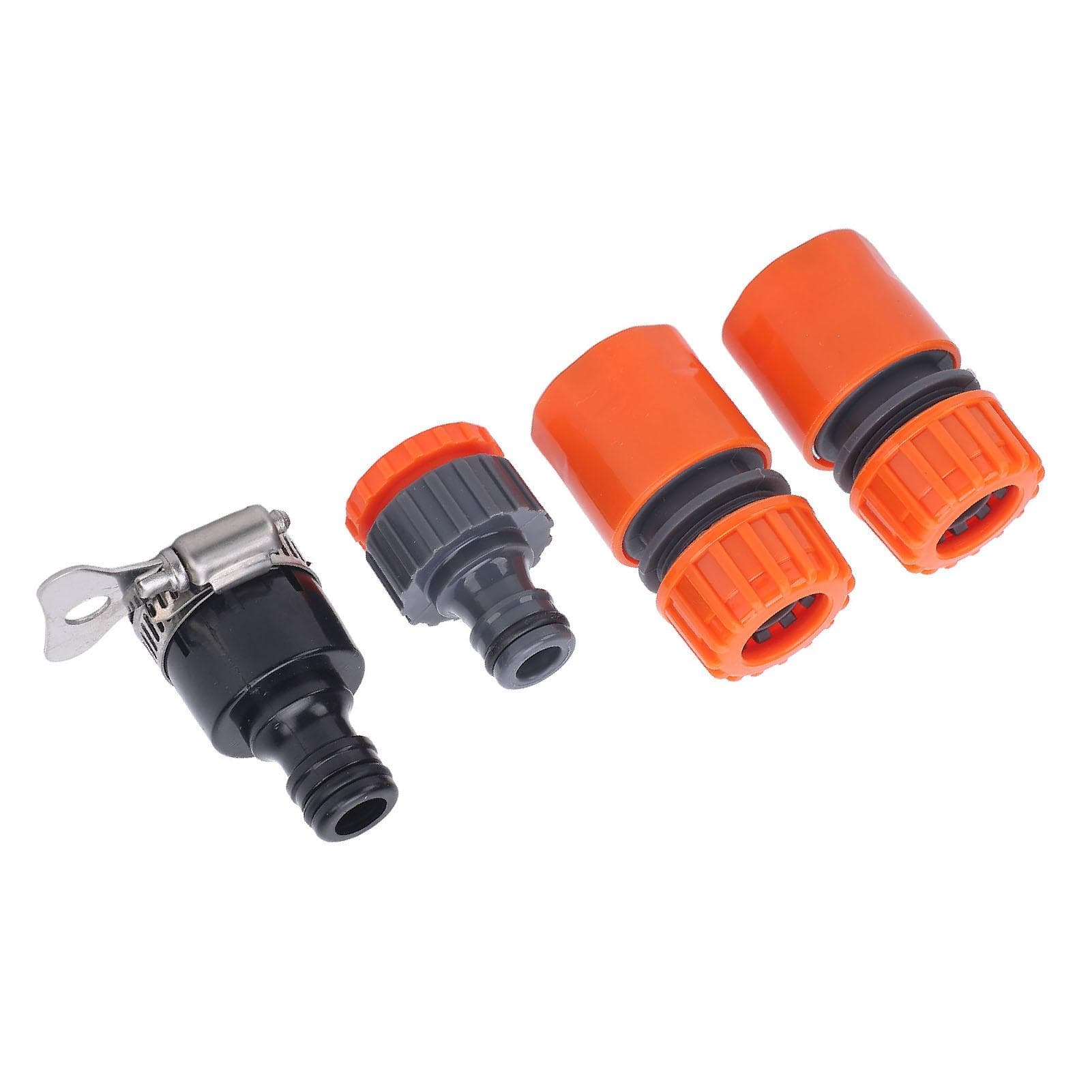 4Pcs Hose Fitting Quick Connector Auto Shut Off ABS Plastic Weather Proof for Standard Garden Hose
