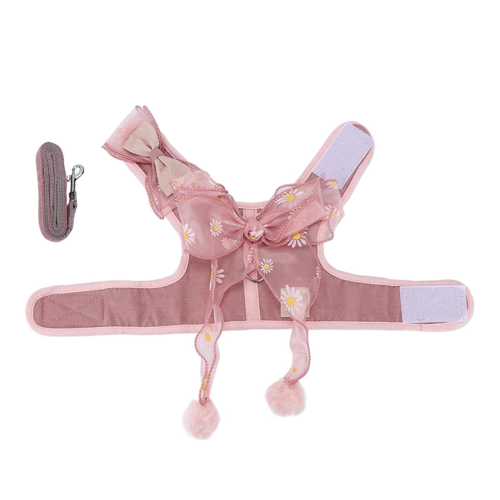Cat Harness and Leash Set Breathable Fairy Bowknot Vest Cat Rope for Walking OutdoorFairy Pink S S(for 2-4kg)