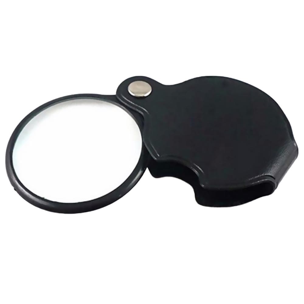 5X Mini Pocket Folding Foldable Magnifier Magnifying Glass Lens Padded Pouch 5.5cm*0.5cm black