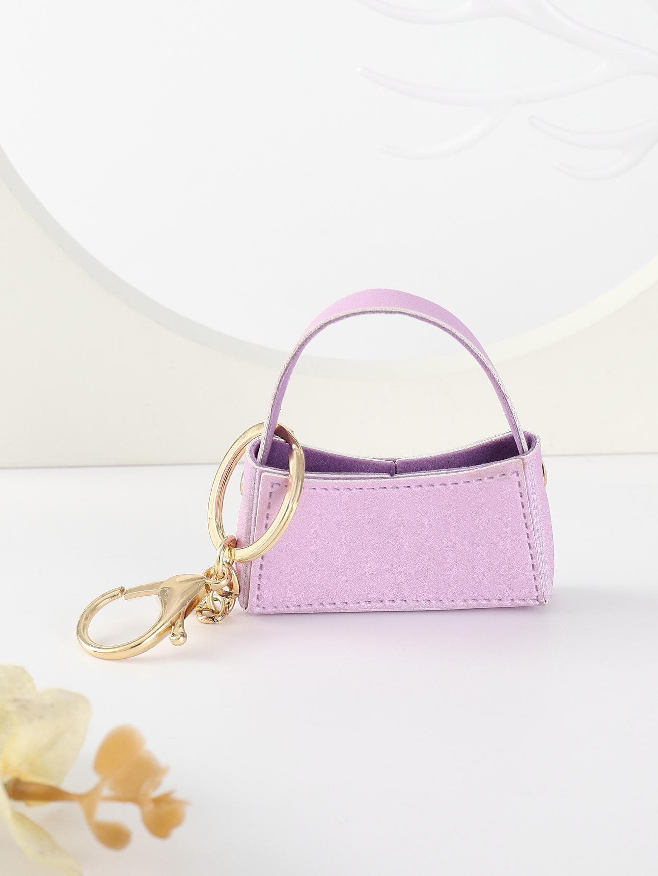Kawaii Keychain New Small Curved Bag Candy Color Pendant Creative Mini DIY Accessories purple