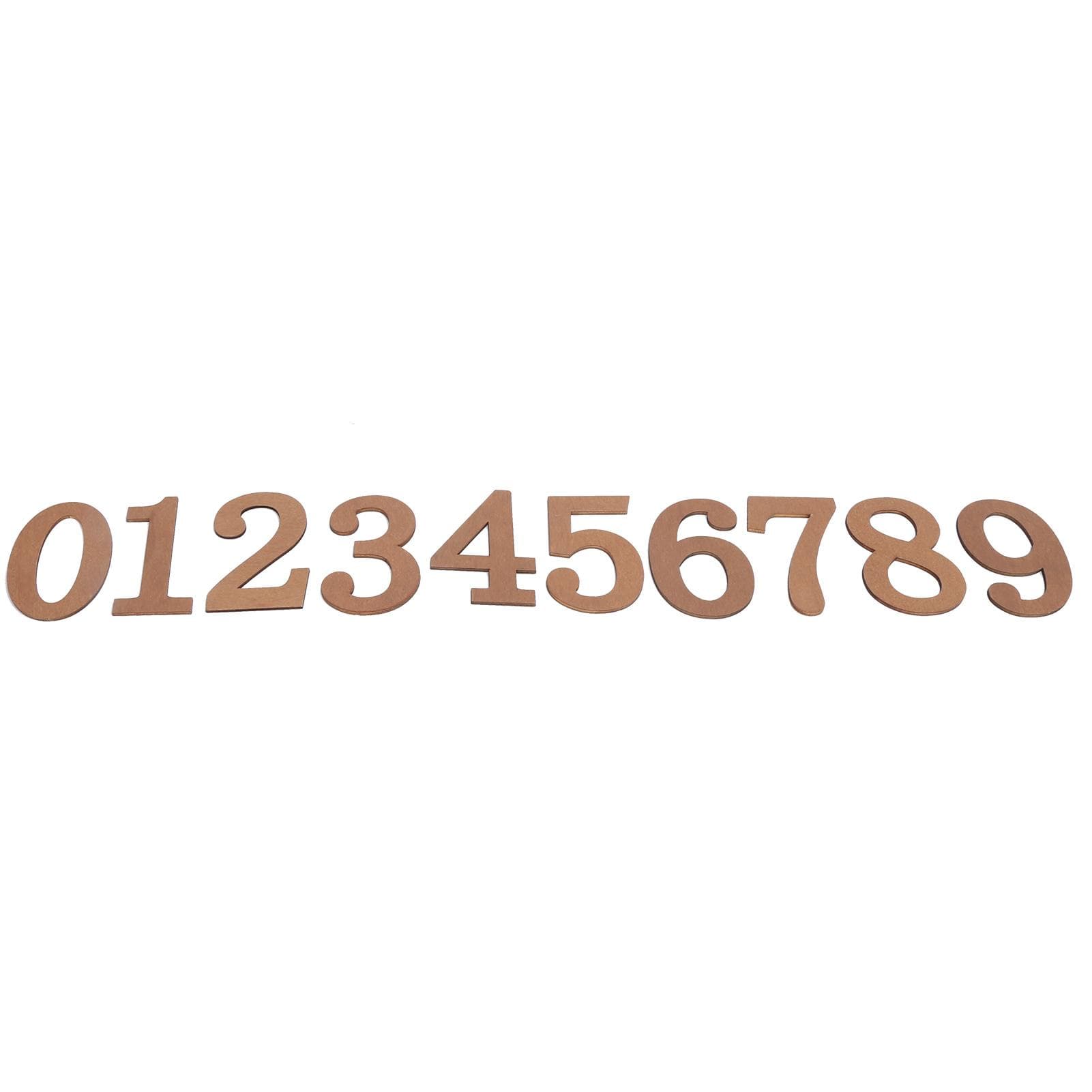 10pcs Wooden Numbers DIY Unpainted Crafts Accessories Stickers for Fridge House Number Album Clock