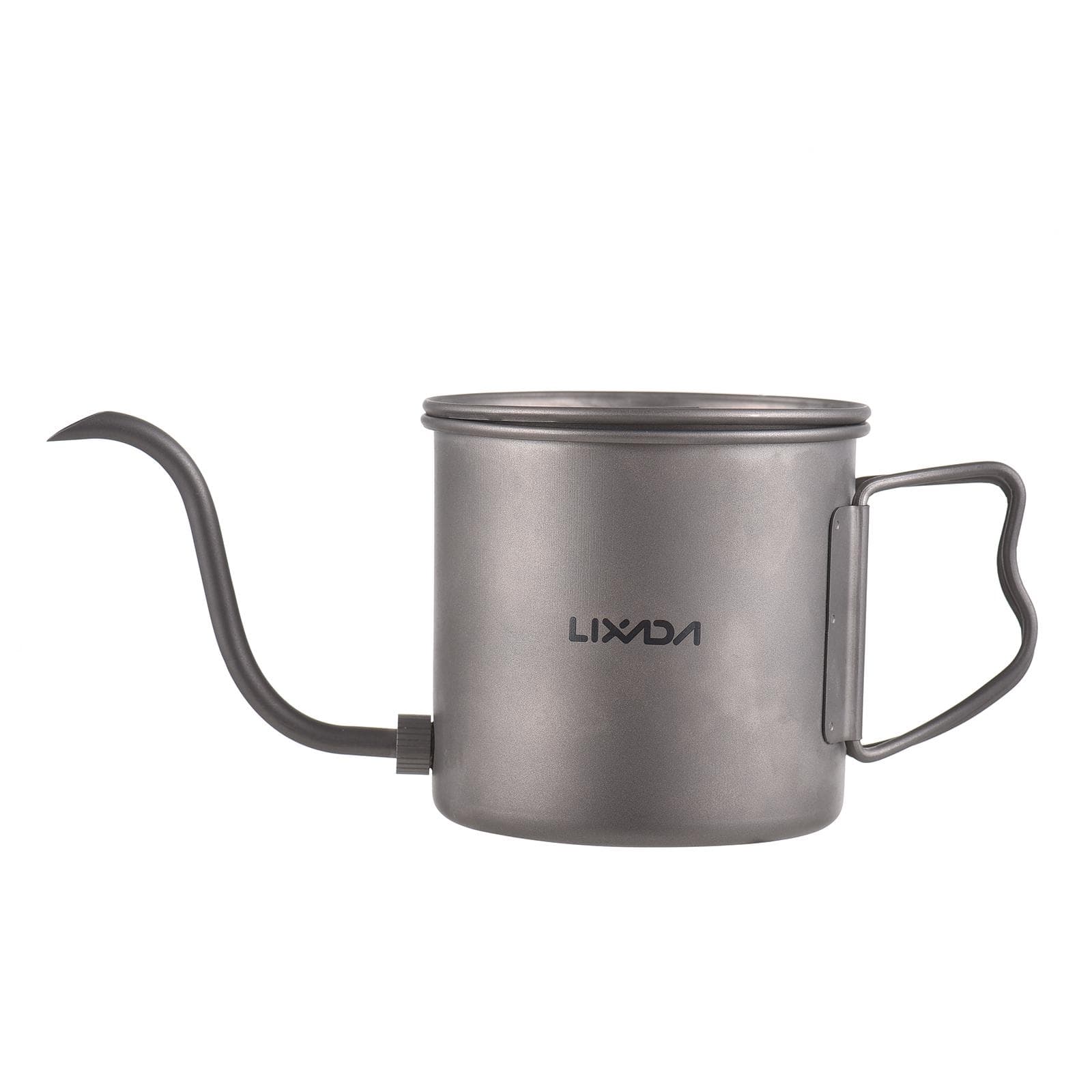 400ml Pour Over Kettle Gooseneck Coffee Kettle Ti Folding Handle Water Kettle with Lid No Beer Cup