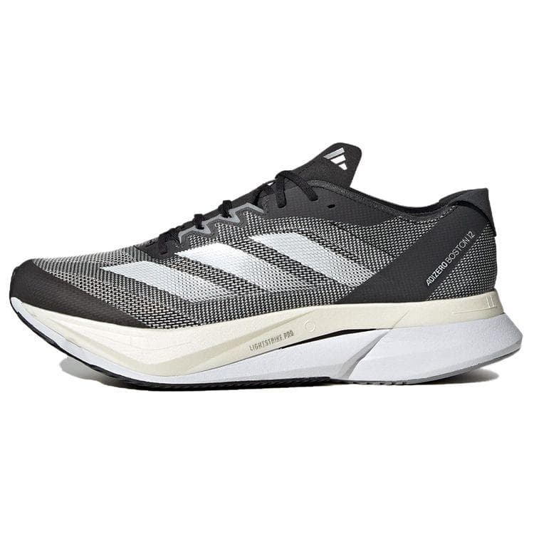 adidas Adizero Boston 12 Black White Men Sneakers Core-Black Cloud-White Carbon ID4234 42⅔