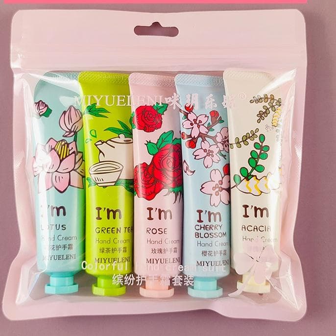 5pcs/box Christmas Gift Ice Cream Hand Cream Set 30g Fruit Fragrance Moisturizing Hydration floral#3