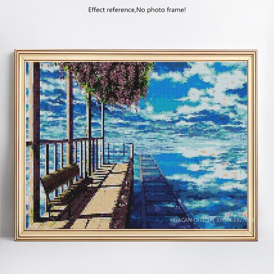 Diamond Painting Landscape Full Dill Round Picture Rhinestone Diamond Embroidery 20X30CM
