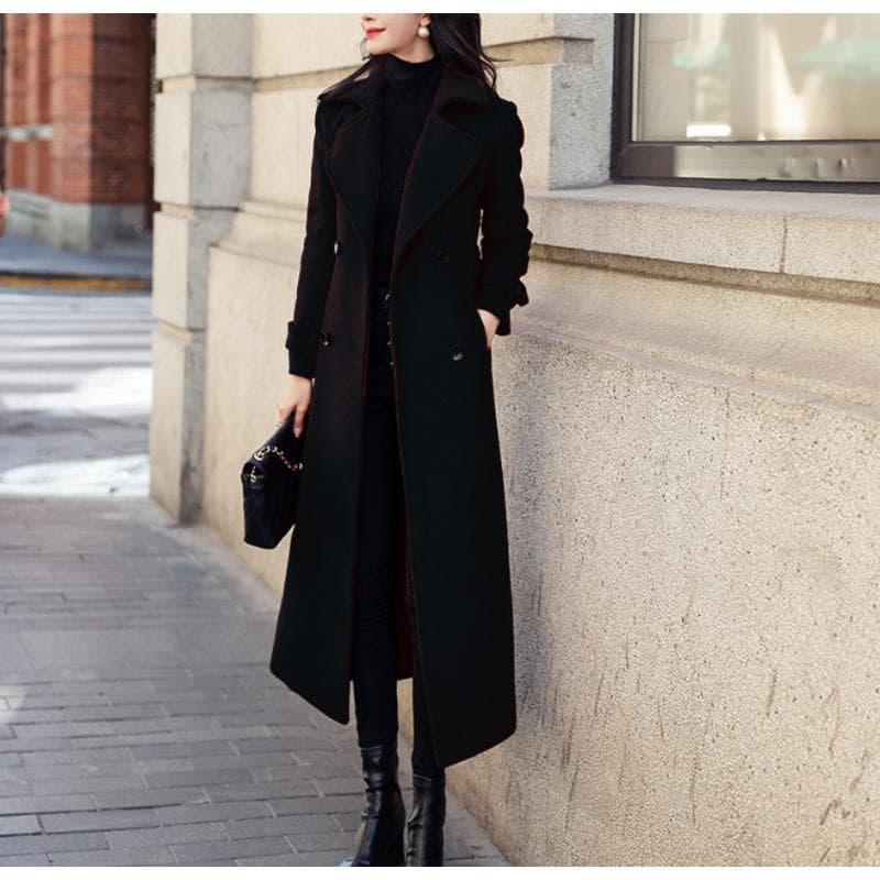 Thickened Woolen Women's Coat Long Coat L