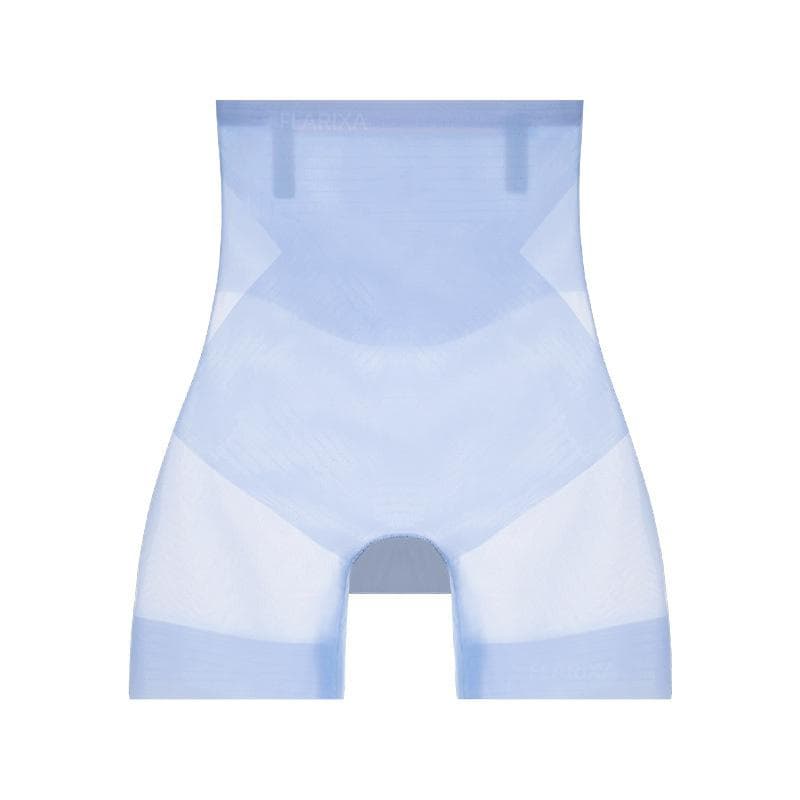 Flarixa Ultra Thin Ice Silk Safety Shorts Women High Waist Shaping Panties Seamless Slimming Underwear Tummy Pants Body Shaper XL blue