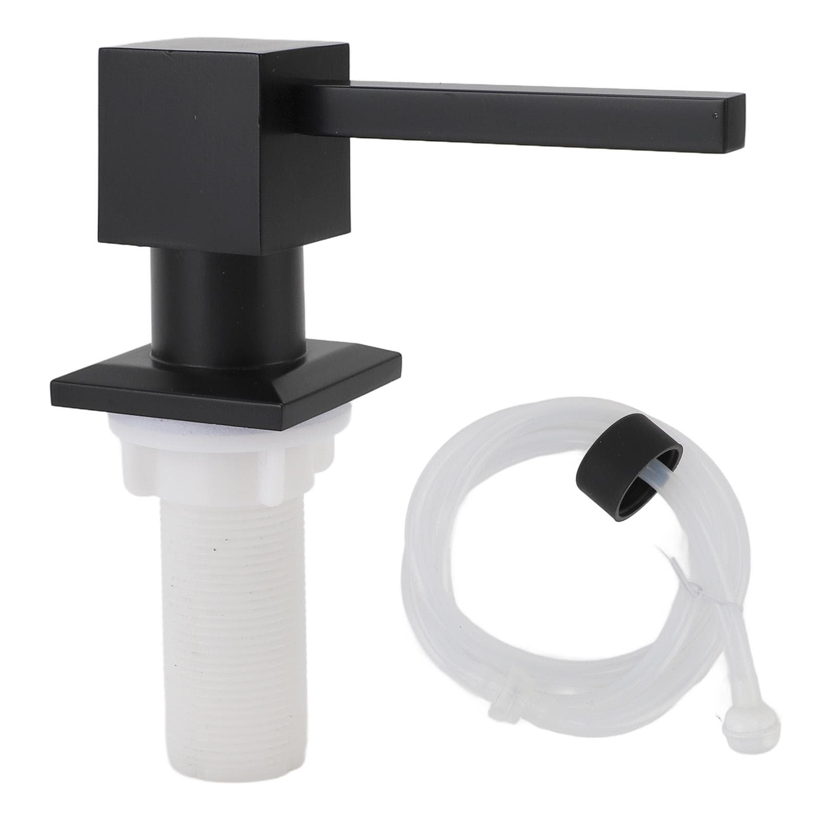 Soap Dispenser for Kitchen Sink Zinc Alloy Square Countertop Dish Soap Dispenser Pump with Silicone