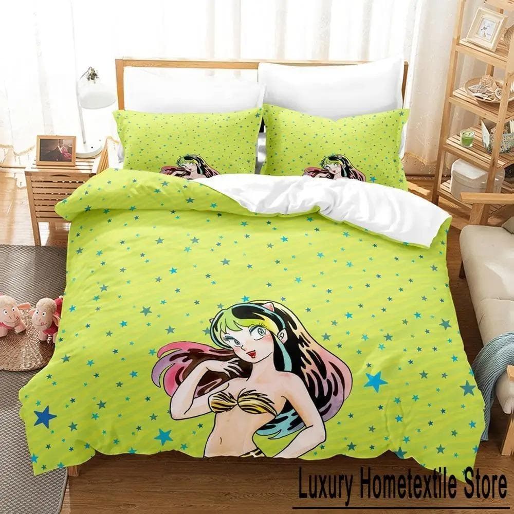 Urusei Yatsura Lum Bedding Set Single Twin Full Queen King Size Bed Set Aldult Kid Bedroom Duvet cover Sets Anime Bed Sheet Set EU Single 135x200cm