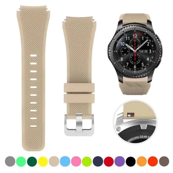 20mm 22mm Band For Samsung Galaxy Watch 3 4 5 6 46mm 42mm Gear S3/ Sport Active 2 Silicone Bracelet For Huawei GT 4 3 2/2e Strap 22mm khaki