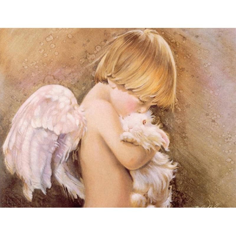 5d Diy Diamond Painting Cross Stitch Diamond Embroidery Angel Girl Picture Diamond Mosaic 20X30CM