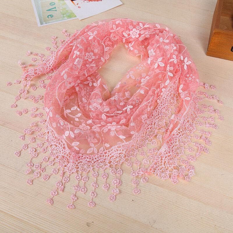Lace Scarf, Triangular Scarf, Women's Tassel Scarf, Women's Fashion Shawl Scarf, Thin Scarf 145*45