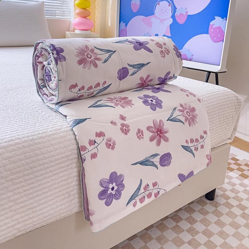 Cute Cartoon Dog Comforter for Girl Teen Room Decor, Love Heart Print Quilt,1 Piece Soft Comfortable Air-Conditioning Thin Duvet 1 Pc 150x200cm Quilt