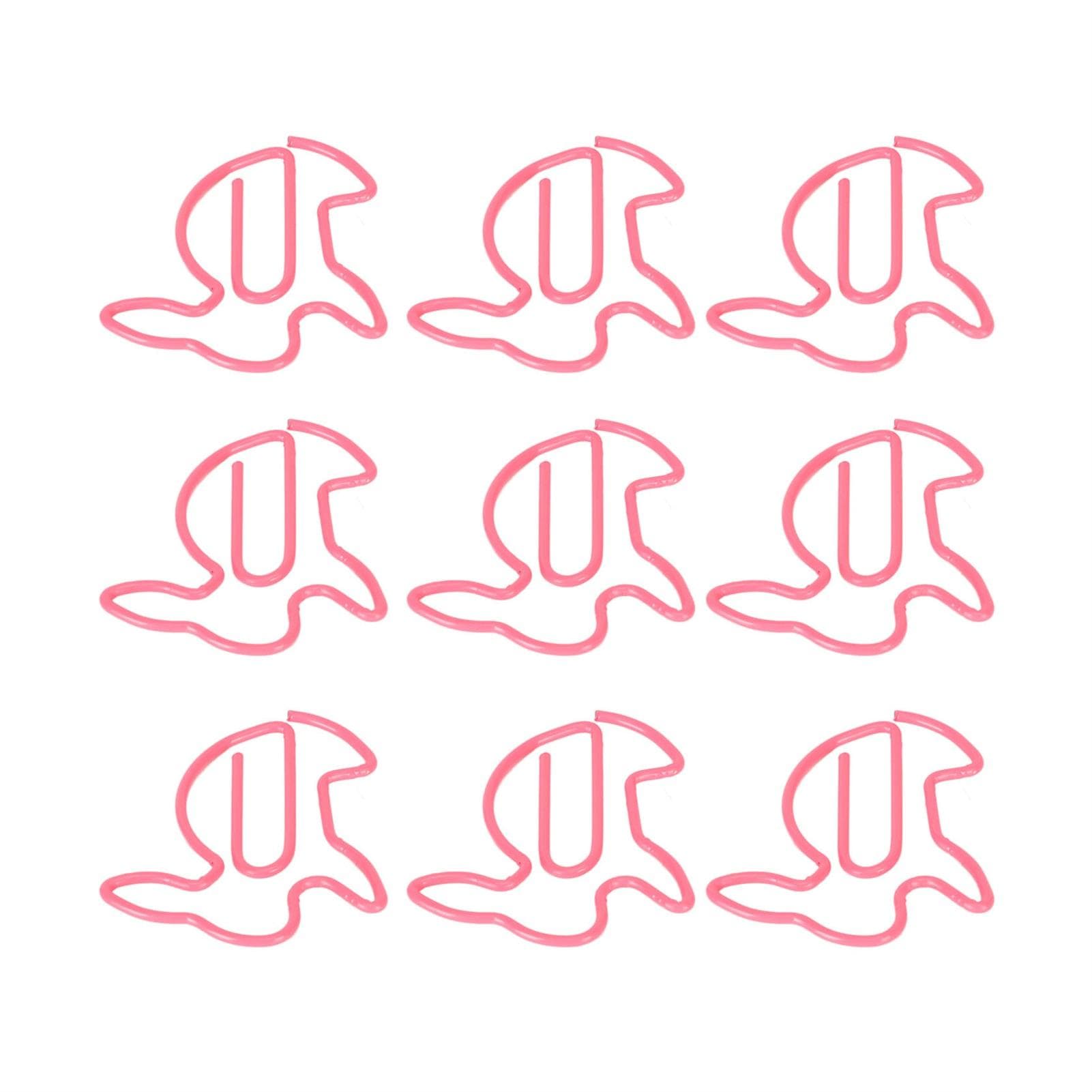 100 Pcs Rabbit Shaped Paper Clip Creative Cute Cartoon Animal Golden Page Marker File Note Clips pink