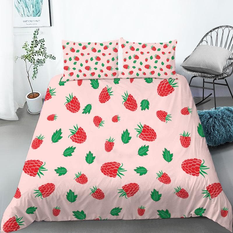 Fruit Bedding Set Full Queen Size For Kids Adults Lemon Watermelon Print Duvet Cover Set Quilt Cover Pillowcases Bedroom Decor AU Queen(210x210cm)