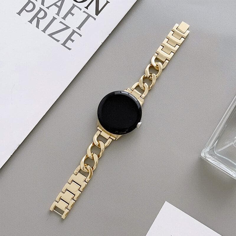Stainless Steel Strap For Google Pixel Watch 2 Band Metal Bracelet Chain Replacement Smartwatch Wristbands For Google Pixel Watch Strap Google Pixel Watch 1-2 gold