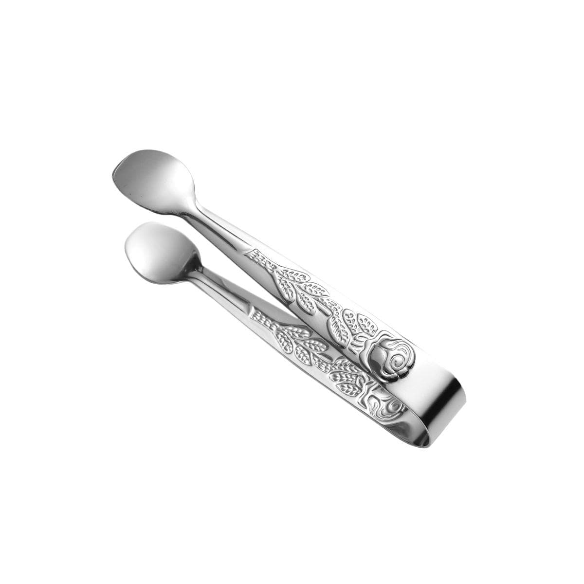 Mini Stainless Steel Ice Cube Clips Cube Sugar Tongs Foods BBQ Clips Bar Cafe Kitchen Food Serving Tongs Bread Dessert Tea Clips silver