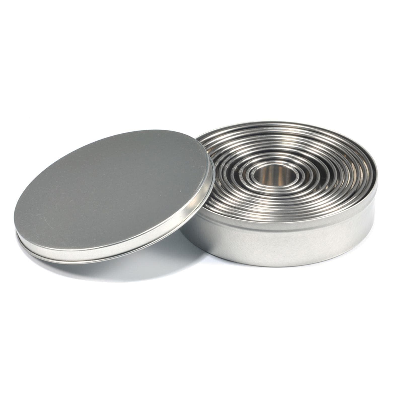 12 Pcs Stainless steel Round Cookie Biscuit Cutter Baking Metal Ring Molds for Dough Fondant Do