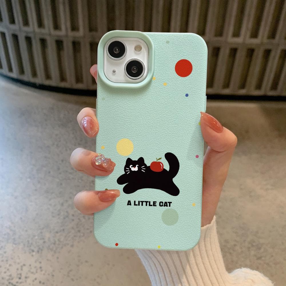 Colored Bean Cat Suitable for Apple 16 Mobile Phone Case IPhone 15/14plus Cartoon 12 Lychee Pattern 11 Apple XS