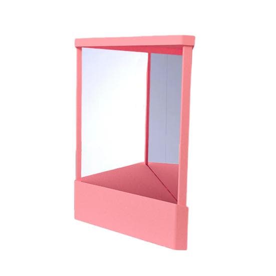 Non-Reversing True Makeup Mirror High Clarity Desktop Vanity Mirror Men Women Precision True Image Inverted Standing Cosmetic Mirror S pink