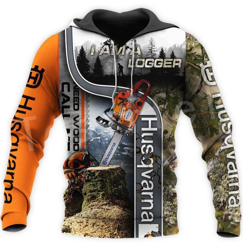 Logger Worker Lumberjack Chainsaw Retro Pullover 3DPrint Men/Women Streetwear Casual Funny Hoodies Oversized Harajuku M