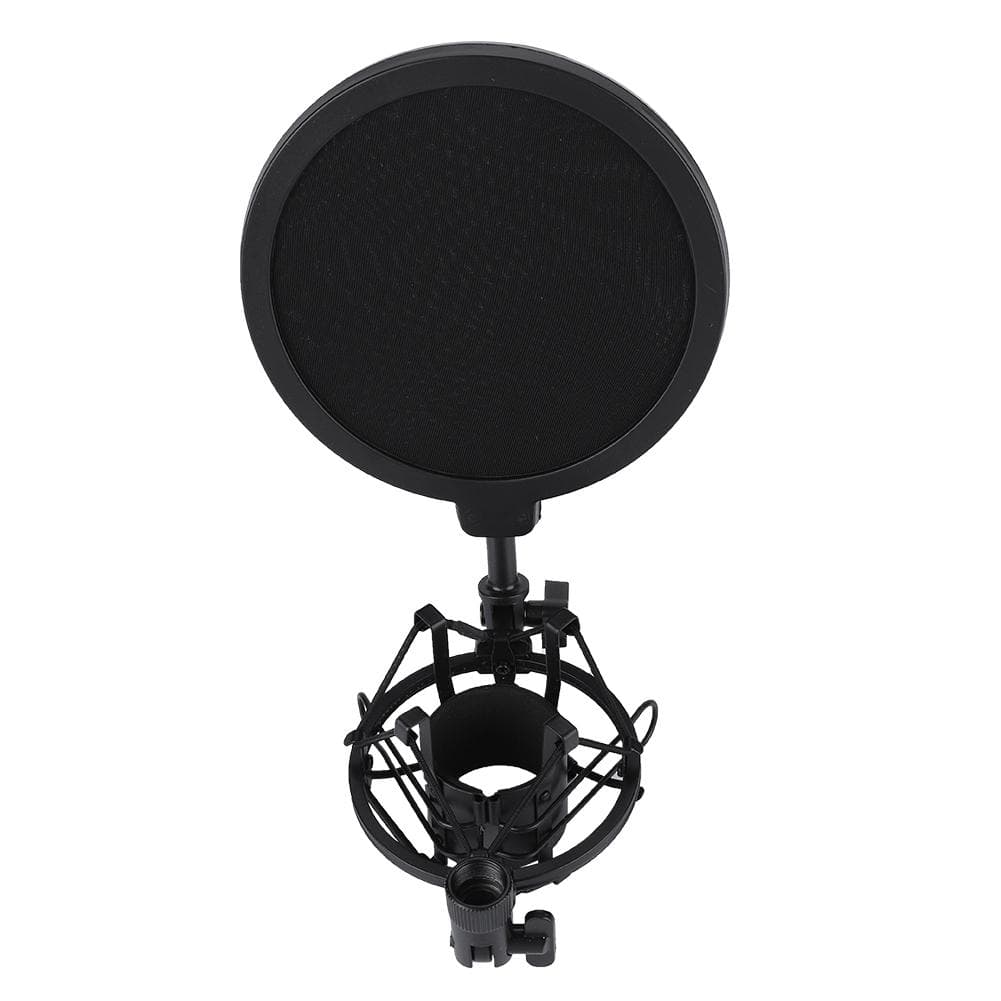 Condenser Microphone Mic Professional Pop Filter Shock Mount Stand Kit black