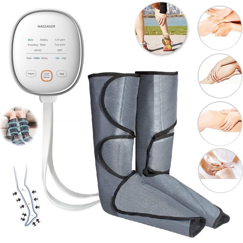 Foot Legs Air Compression Massager Calf Wraps Massage for Circulation and Relaxation Lymphatic Drainage Pants Body Shaping grey