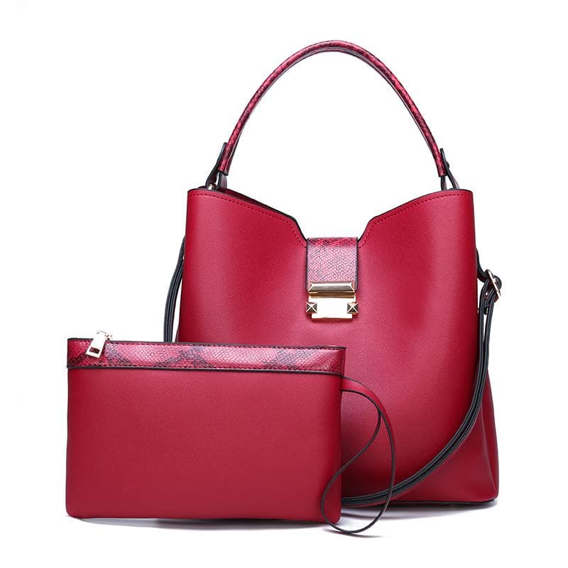 Women Fashion Handbags Clutches High Quality Leather Hand Bag Sets Large Shoulder Bag Women Crossbody Messenger Bags Sac A Main red