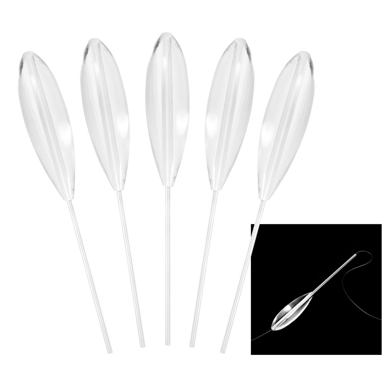 5pcs Clear Plastic Casting Bombarda Sinking Fly Fishing Spinning Floats 5g/10g/15g/20g 20g