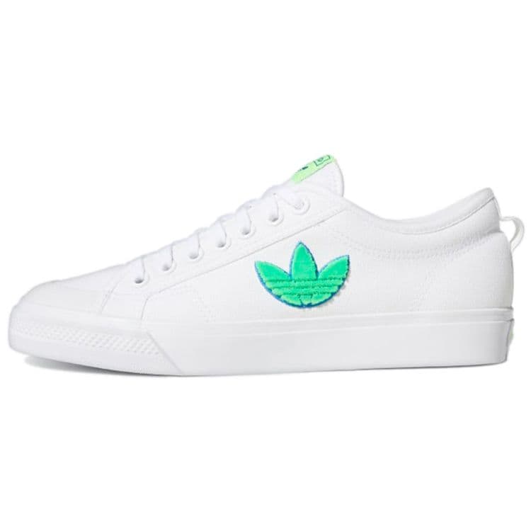 Adidas Nizza Trefoil White Signal Green Unisex Sneakers Footwear-White FX8354 43⅓