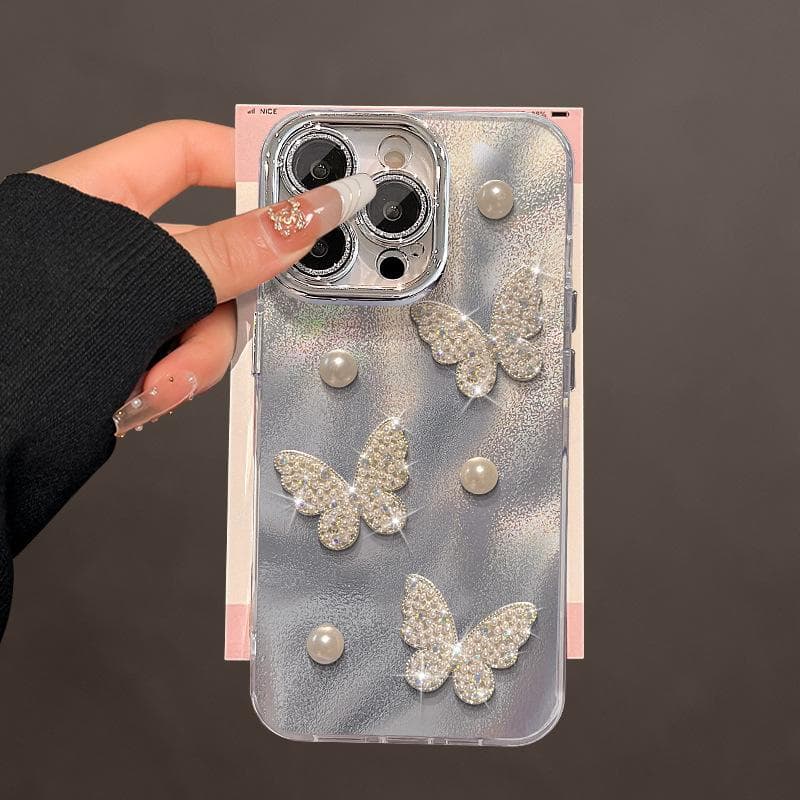 Pearl Butterfly Bracelet for IPhone16promax Apple Phone Case 15 High-end Sense 14 Three-dimensional 13 Anti-fall iPhone XS Max