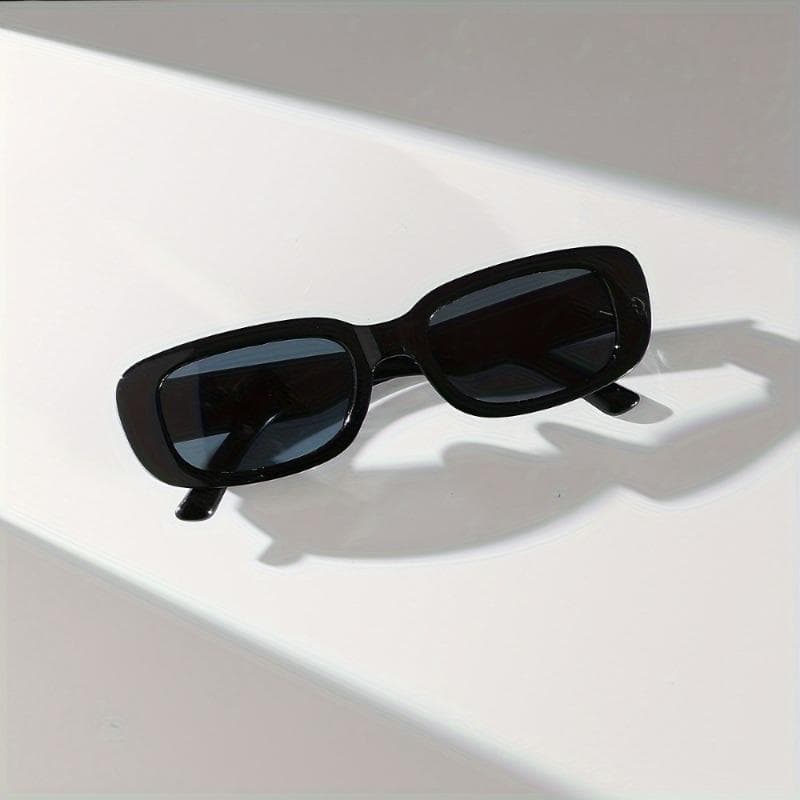 Stylish Black Rectangular Glasses for Women Glossy Durable Plastic Frame Fashion Eyewear for Casual Outfits
