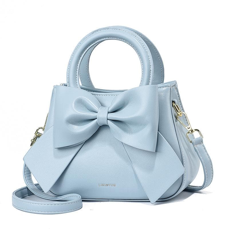 Fashion Solid Color Bow Zipper Small Bag Ladies Small Handbag 22*9*17