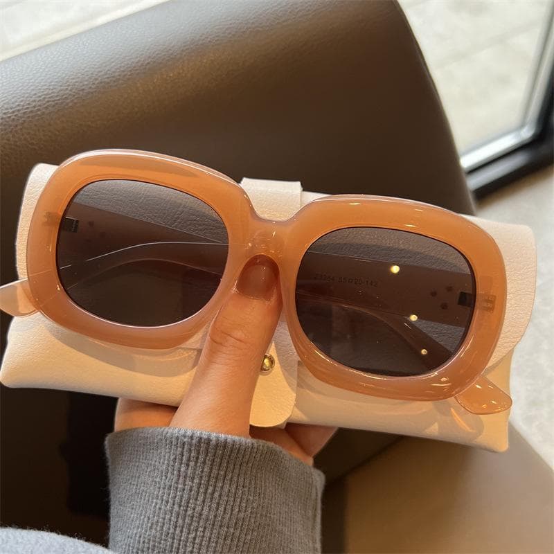 New Large Square Sunglasses Women Men Vintage UV400 Protection Fashion Designer Brand Eyewear Classic Frame Sun Glasses As shown in the figu