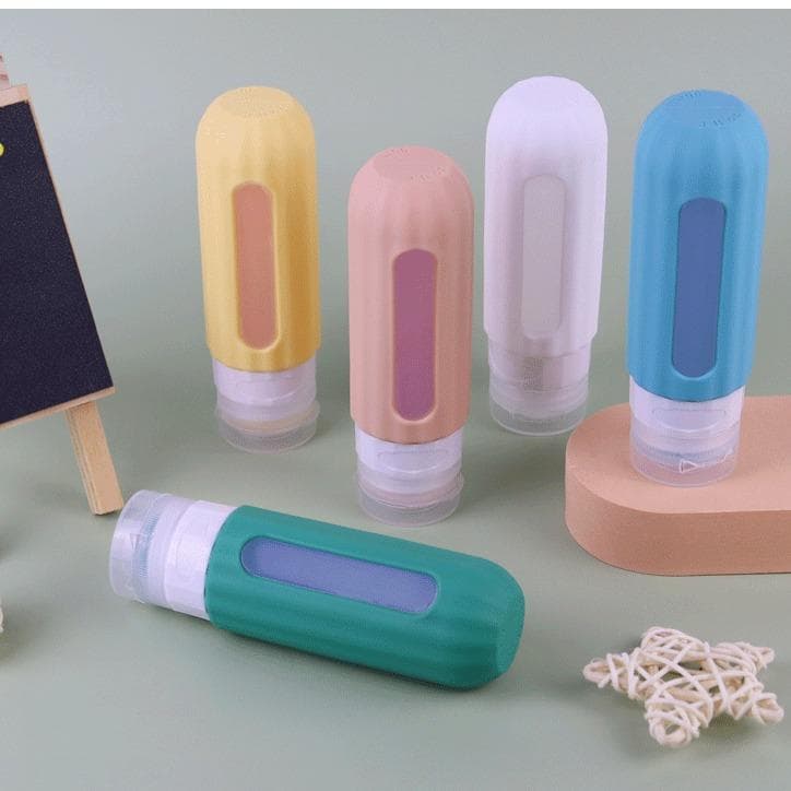 Press Shower Gel Shampoo Travel Bottling Portable Cosmetics Travel Storage Silicone Bottling. blue