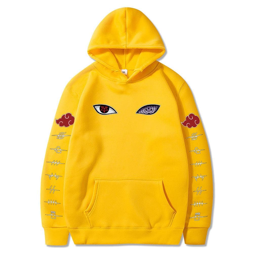 Naruto Cosplay Hoodie Harajuku Sweatshirts Men Cotton Hoodies L yellow
