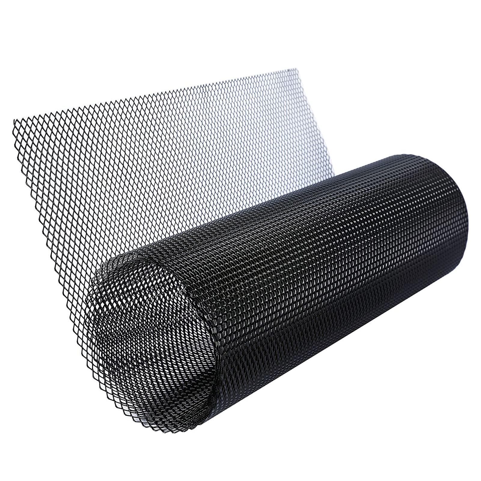 Car Grill Mesh Sheet Black Painted Aluminum Alloy Grille Mesh Roll Automotive Grille Insert Bumper 6*12mm black