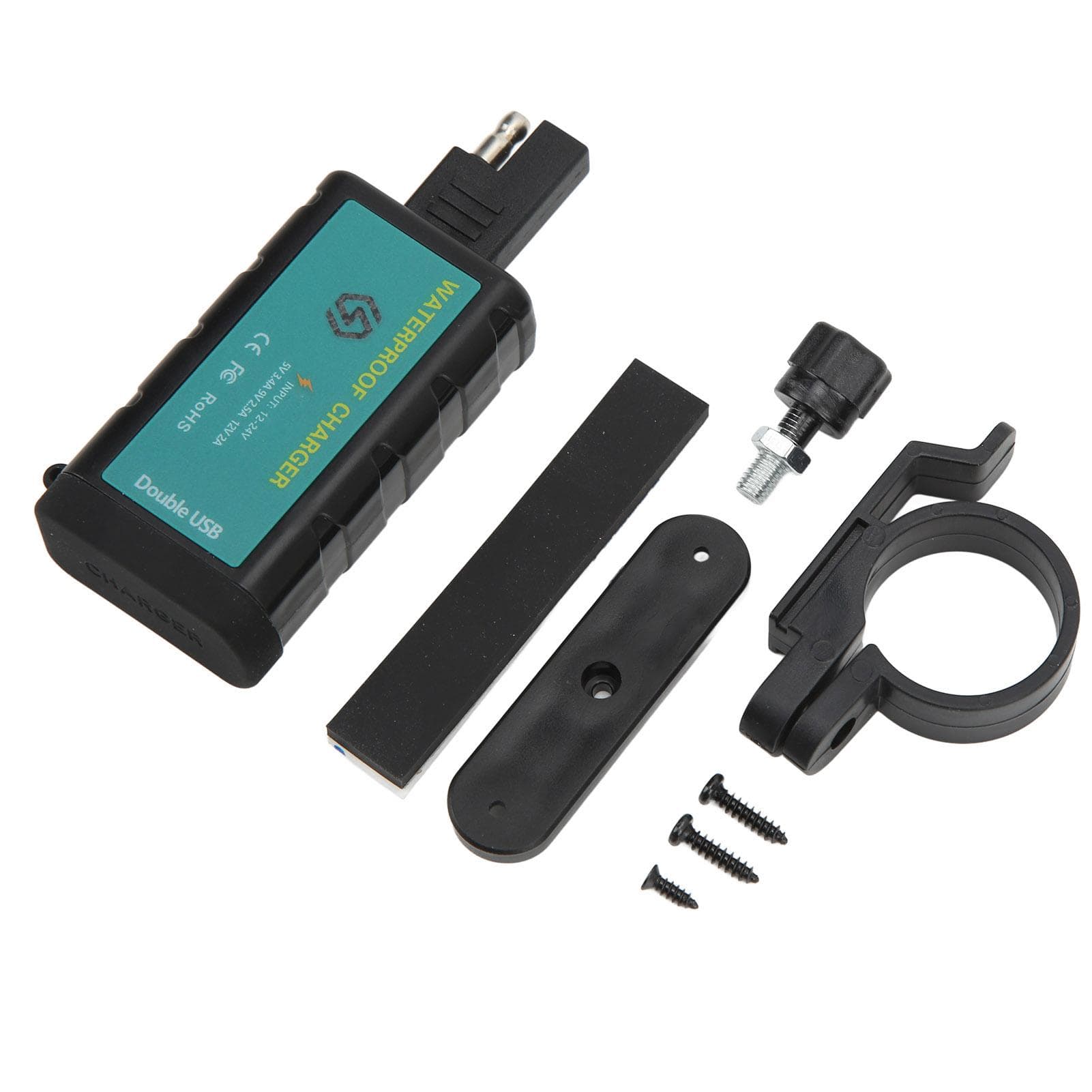 Motorcycle Dual USB Fast Charger QC3.0 SAE To USB Adapter On Off Switch Waterproof for 12?24V Cars