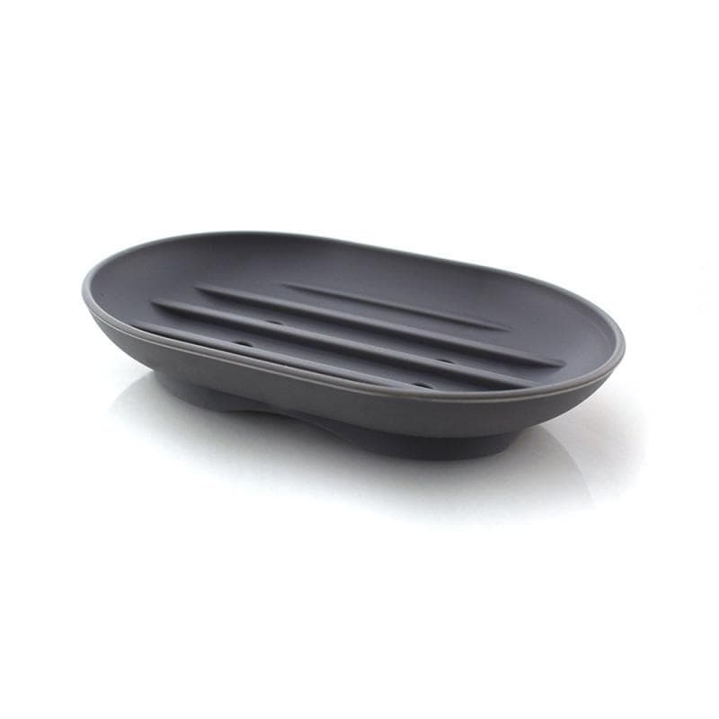 Portable Soap Dish Plate Bathroom Silicone Flexible Soap Holder Travel Holder Dish New Fashion Candy Color Bathroom Soap Dish 11.5x8x2.5cm black