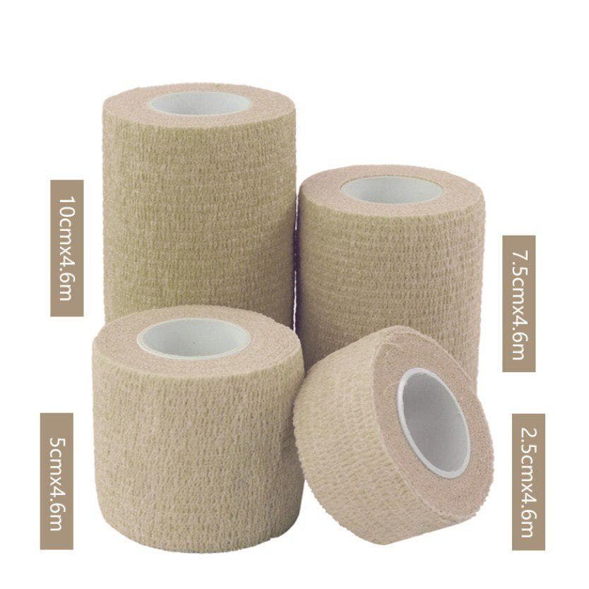 4.6M Sport Tape Waterproof Self Adhesive Elastic Bandage Muscle Tape Finger Joints Wrap Bandage Nonwoven Cohesive Bandage L khaki