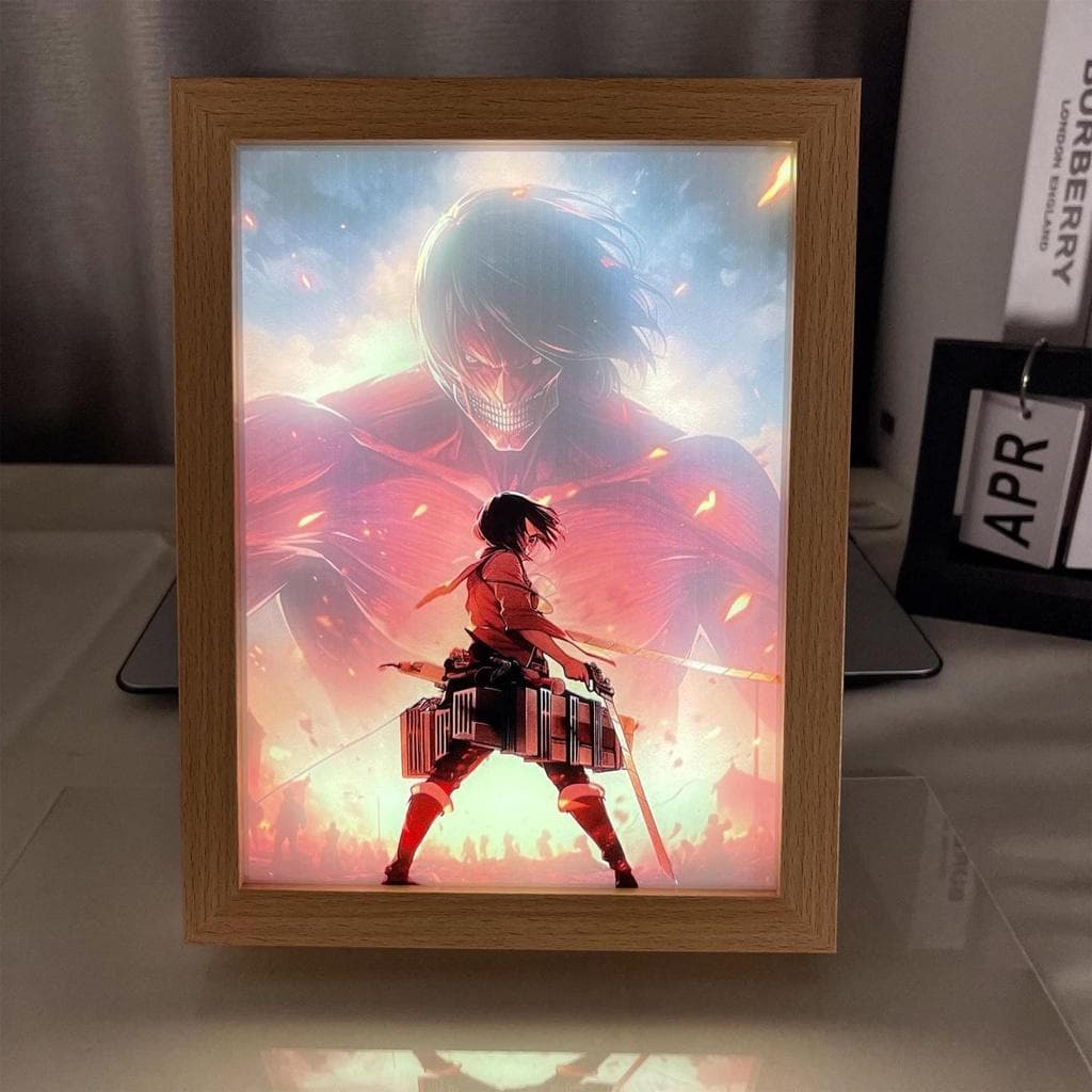 Attack On Titan LED Night Light Levi Mikasa EREN Light Painting