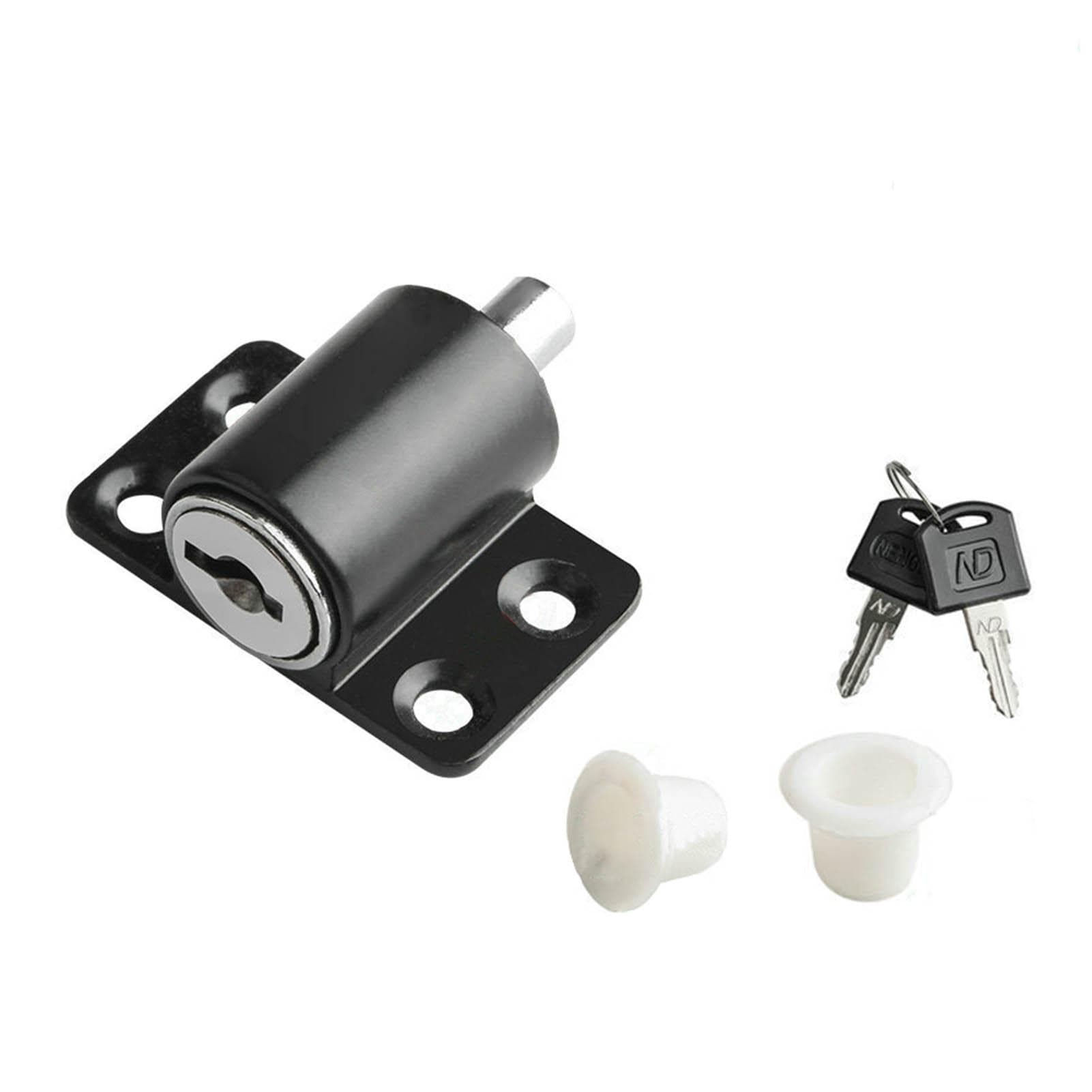 Door Security Lock Anti Theft Alloy Paint Surface with Keys Window Bolt for Home Cabinets Black black